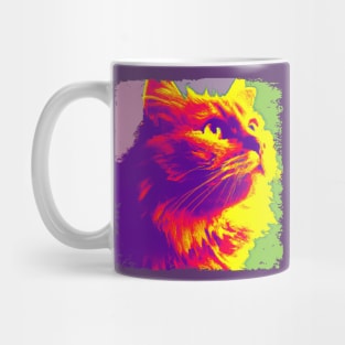 Domestic Long Hair Pop Art - Cat Lover Gift Mug